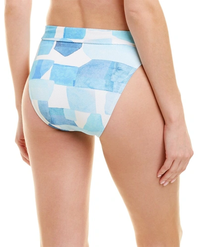 Shop Splendid Tie-front High-leg Bikini Bottom In Blue