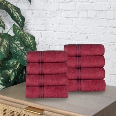Shop Superior Warm And Absorbent Cotton Assorted 8-piece Hand Towel Set In Red