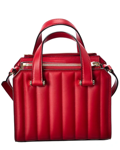 Shop Valextra Passepartout Mini Leather Tote In Red