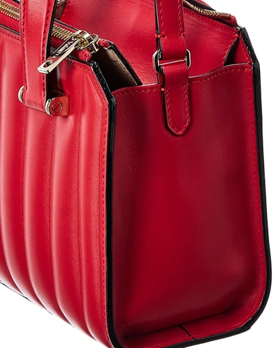 Shop Valextra Passepartout Mini Leather Tote In Red
