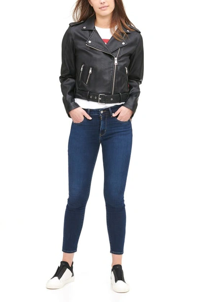 Levi's® Faux Leather Fashion Belted Moto Jacket In Black Black