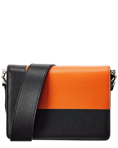 Shop Valextra Swing Small Leather Shoulder Bag In Orange