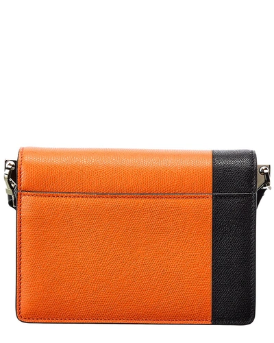 Shop Valextra Swing Small Leather Shoulder Bag In Orange