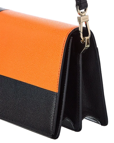 Valextra Swing Small Leather Shoulder Bag In Orange