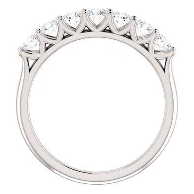 Pompeii3 1/2 Ct Seven Stone Diamond Wedding Ring Lab Grown 14k White Gold In Silver