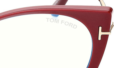 Shop Tom Ford 54mm Blue Light Blocking Cat Eye Glasses In Pink / Other