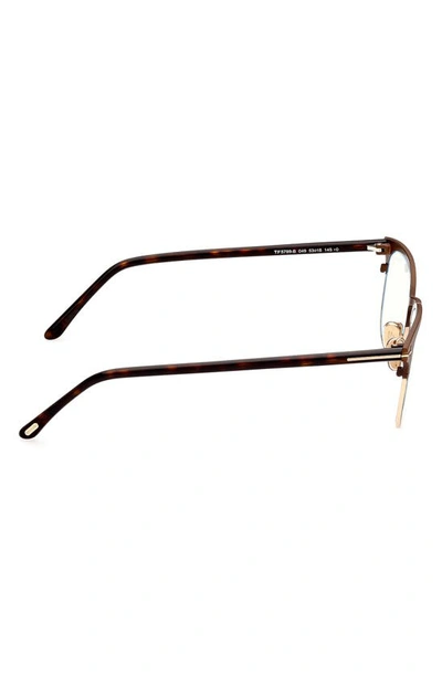 Shop Tom Ford Browline 53mm Blue Light Blocking Glasses In Matte Dark Brown