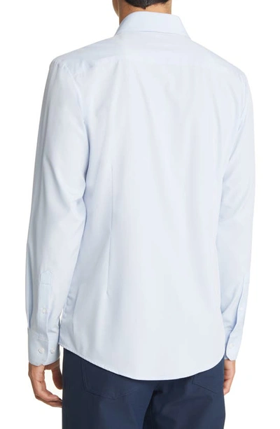 Mizzen + Main Leeward Trim Fit Solid Performance Button-up Shirt In Light Blue Solid