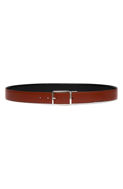 Santoni Men's Reversible Leather Dress Belt In Black-tan