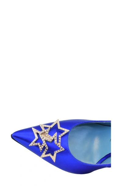 Shop Valentina Rangoni Sensuale Star Pointed Toe Pump In Royal Raso Fine Stretch