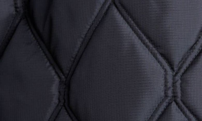 Shop Ganni Quilted Platter Collar Ripstop Jacket In Black