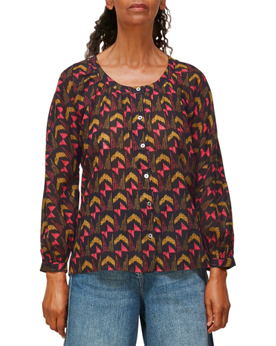 Shop Whistles Geometric Ikat Voile Blouse In Green