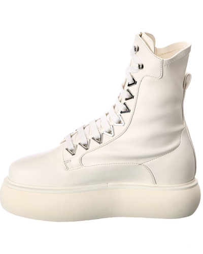 Shop Attico Selene Leather Boot In White