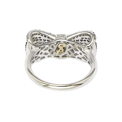 Suzy Levian Sterling Silver Blue & White Sapphire & Diamond Accent Bow Ring In Blue
