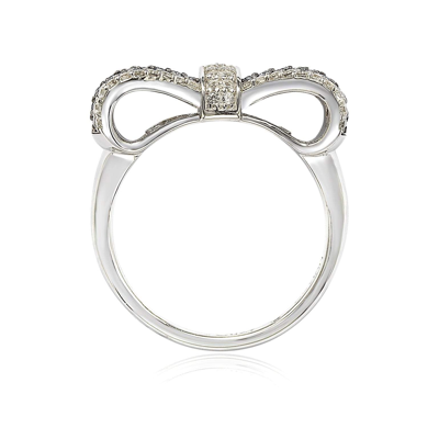 Suzy Levian Sterling Silver Blue & White Sapphire & Diamond Accent Bow Ring In Blue