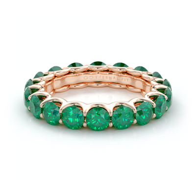 Shop The Eternal Fit 14k 4.25 Ct. Tw. Emerald Eternity Ring In Green