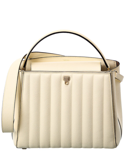 Brera Leather Satchel Bag Beige