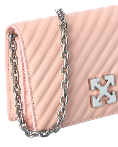 Off-white Jitney 0.5 Leather Shoulder Bag In Pink