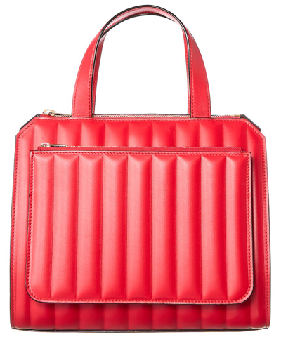 Shop Valextra Passepartout Medium Leather Satchel In Red