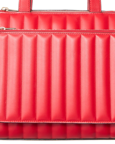 Shop Valextra Passepartout Medium Leather Satchel In Red