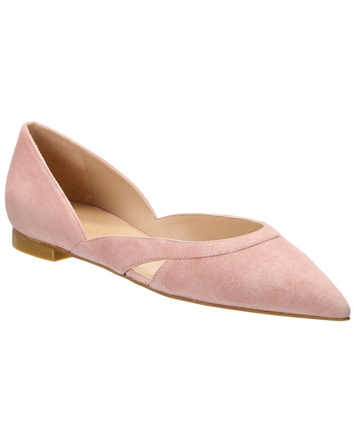 Shop Stuart Weitzman Avenue Suede Flat In Pink