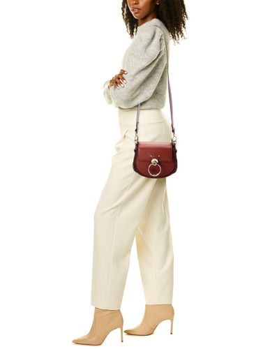 Shop Chloé Chloe Tess Small Leather & Suede Shoulder Bag In Brown