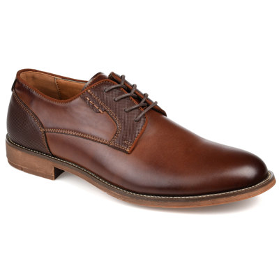 Vance Co. Alston Men's Textured Plain Toe Derby Shoe In Brown