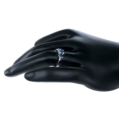 Shop Vir Jewels 1/4 Cttw 3 Stone Blue Sapphire Ring .925 Sterling Silver With Rhodium Princess