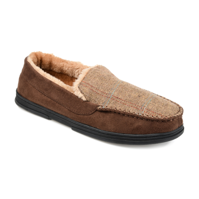 Shop Vance Co. Winston Moccasin Slippers In Brown