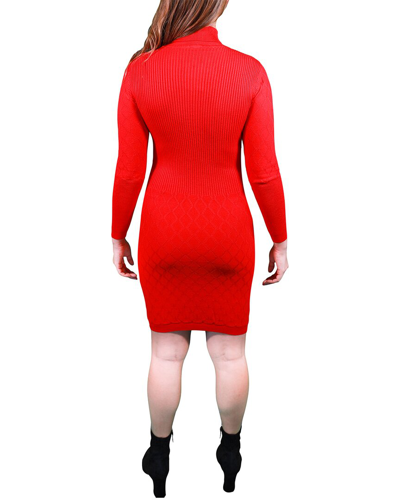 Shop Area Stars Cable Knit Turtleneck Sweaterdress In Red