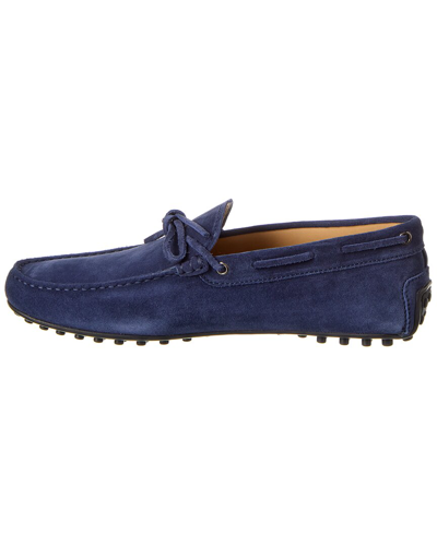 Shop Tod's City Gommino Suede Loafer In Blue