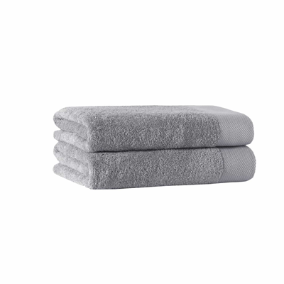Shop Enchante Home Signature Turkish Cotton 2 Pcs Bath Towels In Silver