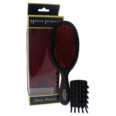 Shop Mason Pearson Extra Small Pure Bristle Brush - B2 Dark Ruby By  For Unisex - 2 Pc Hair Brush And Clea In Red