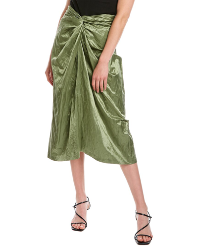 Shop Vince Twist Front Skirt In Green