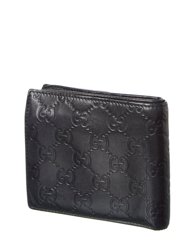 Shop Gucci Black Ssima Leather Bi-fold Wallet (authentic )