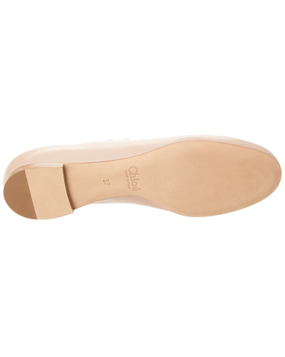 Shop Chloé Chloe Lauren Scalloped Leather Ballerina Flat In Beige