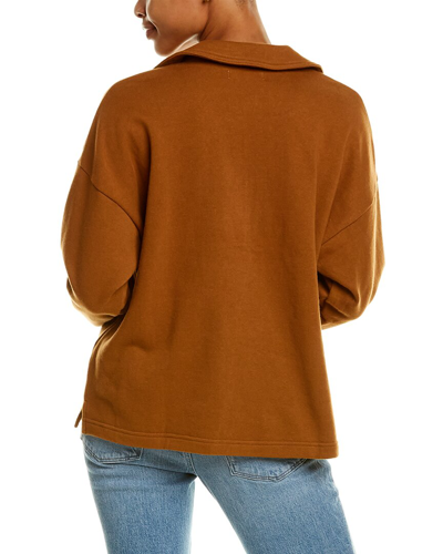 Shop Madewell Oversized Polo Sweatshirt In Brown