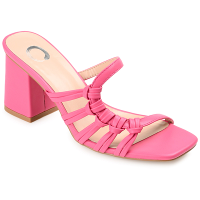 Journee Collection Women's Emory Block Heel Sandals In Pink