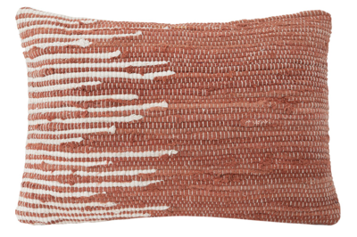 Shop Anaya Terracotta Striped Pillow In White