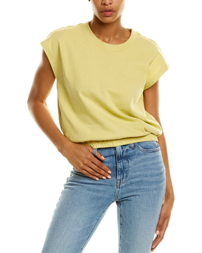 Shop Madewell Cap Sleeve Banded Muscle T-shirt In Yellow