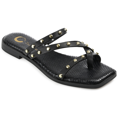 Journee Collection Women's Fanny Studded Sandals In Black