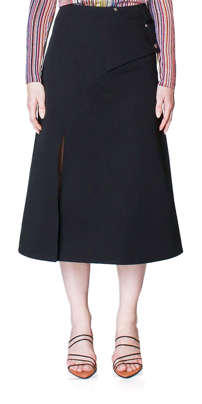 Shop Beaufille Breton Denim Skirt In Black