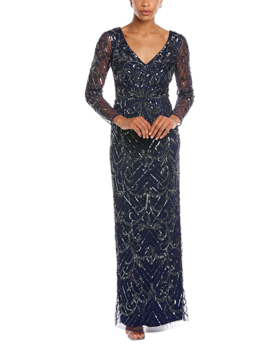 Shop Aidan Mattox Beaded Gown In Black