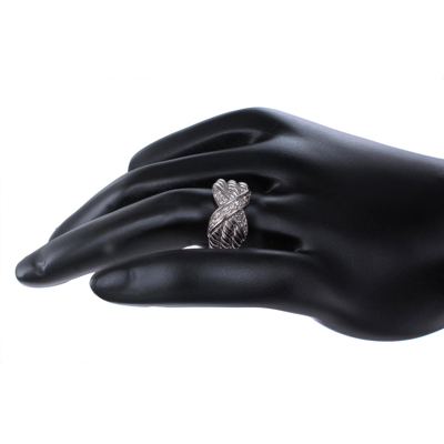 Vir Jewels 0.15 Cttw Diamond Ring In .925 Sterling Silver With Rhodium Plating Antique Look