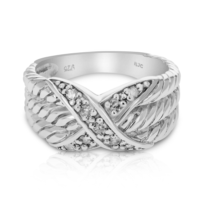 Vir Jewels 0.15 Cttw Diamond Ring In .925 Sterling Silver With Rhodium Plating Antique Look