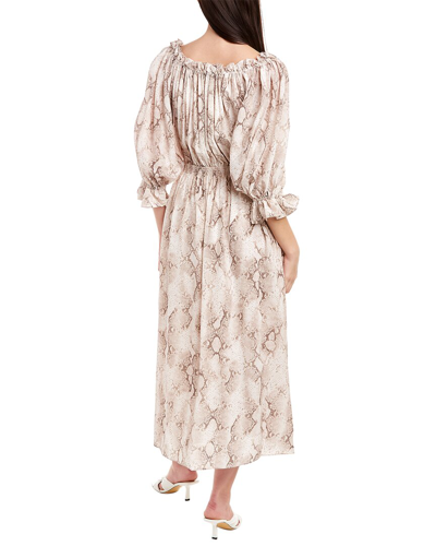 Elie Tahari Tie Front Midi Dress In Beige