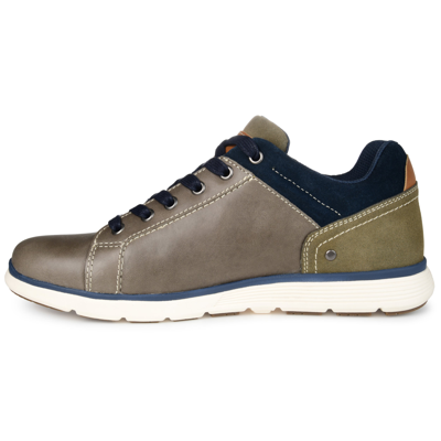 Territory Flint Casual Leather Sneaker In Grey