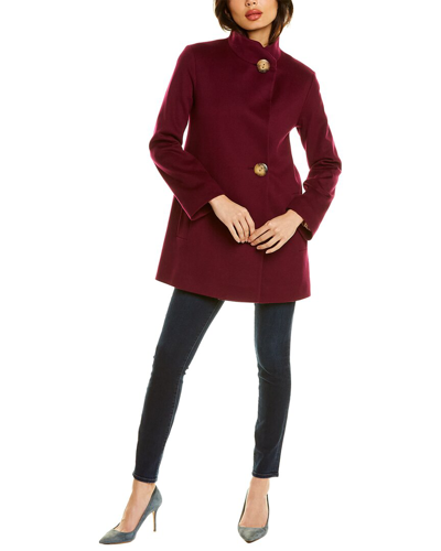 Shop Fleurette Wool Coat In Red
