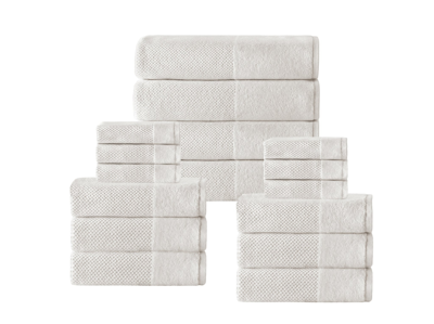 Shop Enchante Home Incanto Turkish Cotton 16 Pcs Towel Set In Beige