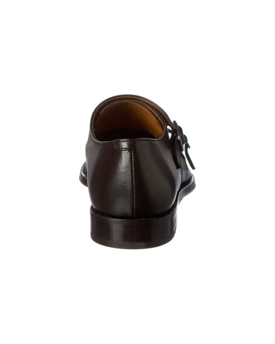 Shop Antonio Maurizi Apron Double Monk Leather Loafer In Black